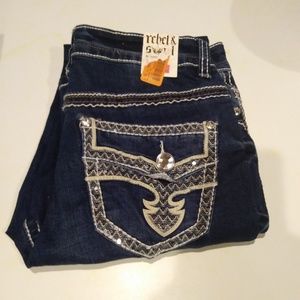 Rebel & Soul Embellished Skinny Jeans New
